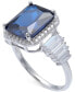 ფოტო #4 პროდუქტის Cubic Zirconia Blue Statement Ring in Sterling Silver