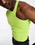 COLLUSION knitted one shoulder top in rib in lime green