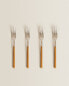 Set of brunch forks with wood-effect handle