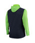 Фото #4 товара Men's College Navy and Neon Green Seattle Seahawks Big and Tall Alpha Full-Zip Hoodie Jacket