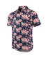 Фото #3 товара Men's Navy Detroit Tigers Floral Linen Button-Up Shirt