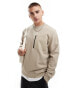 Jack & Jones oversized washed crew neck sweat with nylon pocket in beige