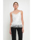 Фото #5 товара Women's Satin Cowl Neck Top with Feather