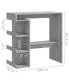 Фото #2 товара Bar Table with Storage Rack Concrete Gray 39.4"x19.7"x40"Engineered Wood