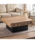 41.73"Three-Dimensional Embossed Pattern Square Retro Coffee Table With 2 Drawers And MDF Base