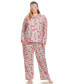 Пижама White Mark plus Size 3-Piece Pajama Set 4X - фото #5