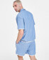 Men's Regular-Fit Button-Down Drawstring Camp Shirt