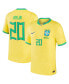 Фото #1 товара Men's Vinicius Junior Yellow Brazil National Team 2022/23 Replica Home Jersey