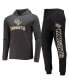 Men's Black, Heather Charcoal UCF Knights Meter Long Sleeve Hoodie T-shirt and Jogger Pajama Set