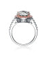 ფოტო #3 პროდუქტის Sterling Silver Accent Cubic Zirconia Circle Halo Engagement Ring