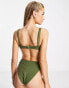 Фото #4 товара Wolf & Whistle Fuller Bust Exclusive push up bikini top in khaki texture