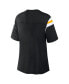 ფოტო #4 პროდუქტის Women's Black Pittsburgh Steelers Earned Stripes T-shirt