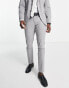 Selected Homme suit trouser with stretch in slim fit light grey