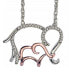 ფოტო #1 პროდუქტის Diamond Family Elephant Pendant Necklace (1/10 ct. t.w.) in Sterling Silver and 10k Rose Gold
