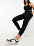 Only slim fit cropped trousers in black