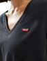 Levi's 2 pack v neck t-shirts with small logo in white black