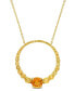 Фото #1 товара Macy's 18K Gold Plated Sterling Silver Citrine Graduated Open Circle Necklace