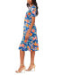 ფოტო #4 პროდუქტის Petite Floral-Print Twist-Front Midi Dress