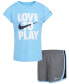 ფოტო #1 პროდუქტის Little Girls Dri-FIT All Day Short Sleeve Tee and Shorts Set