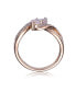 Фото #2 товара Sterling Silver White Cubic Zirconia Infinity-Inspired Rose Gold Plated Silver Ring