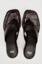 Фото #10 товара Block heel leather sandals ZARA