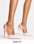 Фото #1 товара Glamorous Wide Fit patent heel court shoes in pale blush patent exclusive to ASOS