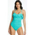 Bleu by Rod Beattie Shirred Ruffle Bandeau MIO One-Piece Swimsuit Blue Size 10