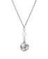 Фото #1 товара 2028 silver-Tone Imitation Pearl Crystal Fireball Drop 16" Adjustable Necklace
