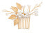 Фото #1 товара A charming gold-plated hair comb with pearls