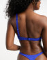 Фото #3 товара ASOS DESIGN mix and match rib one shoulder monowire bikini top in cobalt blue