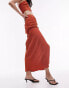 Фото #4 товара Topshop co-ord centre front ruched maxi skirt in rust