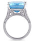 ფოტო #3 პროდუქტის Blue Topaz (18 ct. t.w.) and Diamond (1/2 ct. t.w.) Octagon Ring in 14k White Gold