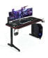 55 Inch Gaming Desk with Free Mouse Pad with Carbon Fiber Surface