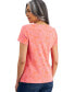 Фото #2 товара Women's Floral-Print Scoop-Neck Knit Top, Created for Macy's