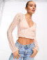 Stradivarius ballerina tie cardigan in soft pink