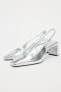 Metallic slingback shoes