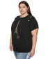 ფოტო #1 პროდუქტის Plus Size Eiffel Button T-Shirt