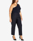 Фото #6 товара Plus Size Cool Hand Wide Leg Trouser Classic Petite Length Pant