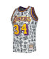 Men's Shaquille O'Neal White Los Angeles Lakers 1996-97 Hardwood Classics Doodle Swingman Jersey