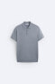 Viscose blend knit polo shirt