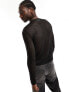 Фото #3 товара Weekday sheer knit long sleeve t-shirt in black