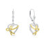 Lovers bicolor earrings Hearts with zircons EA983WY