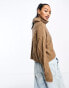 Фото #3 товара SNDYS cable knit wool mix half zip jumper in camel