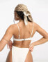 Фото #2 товара South Beach mix & match rib knot triangle bikini top in cream