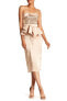 Фото #2 товара Isabel Garcia 157573 Women's Strapless Peplum Midi Dress Champagne Sz. 4 US