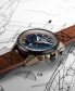 ფოტო #2 პროდუქტის Men's Hawker Harrier II Brown Genuine Leather Strap Watch, 45mm