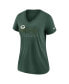 ფოტო #2 პროდუქტის Women's Heathered Green Green Bay Packers Lock Up Tri-Blend V-Neck T-shirt