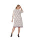 ფოტო #3 პროდუქტის Plus Size Elegant Floral Lace Boat Neck Midi Dress