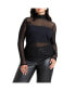 Фото #1 товара Plus Size Paneled Sheer Top