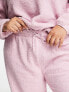 Фото #3 товара ASOS DESIGN Curve lounge borg sweat & trouser set in pink